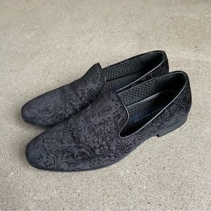 Giorgio Brutini Men’s Black Velvet Smoking Slip-On Loafers | Size 7M